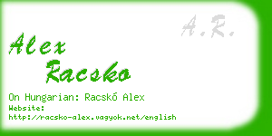 alex racsko business card